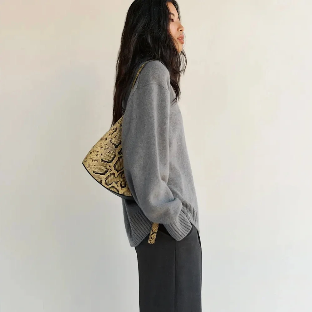 Reformation Cove Cashmere Oversized Crew in Husky - Picture 4 of 8